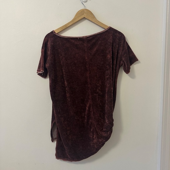 We The Free Doran Tee in Burgundy Velvet | Size XS - Picture 4 of 9